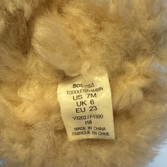 Lands' End Tan Kids Slippers with Faux Fur - Picture 4 of 4